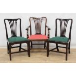 Three Georgian style mahogany chairs