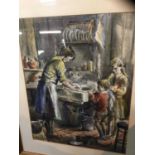Anthea Durose (contemporary) watercolour, domestic scene, signed, 48 x 37cm, framed