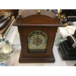 Victorian black slate mantel clock together with an Edwardian mantel clock (2)