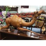 Large leather model of a camel, 109cm long