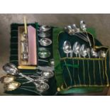 One box of assorted plated cutlery