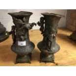 Pair WMF plated rococo revival vases