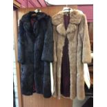 Two vintage Coney rabbit fur coats
