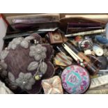 Assorted antique sewing tools and accessories