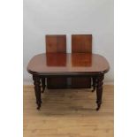 Late 19th/early 20th century mahogany extending dining table by Selbat, of rounded rectangular form,