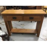 Contemporary hall table with two drawers and undertier 100cm wide