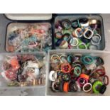 Four boxes of costume jewellery