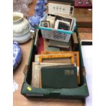Box of mixed ephemera, including postcards, CDVs, photograph albums, indentures, etc