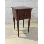 Victorian mahogany pot cupboard on turned legs