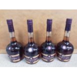 Four bottles of Courvoisier V.S Cognac 70cl