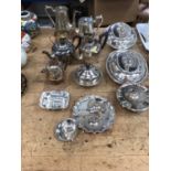 Collection of silver plated items