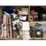 Quantity of vintage costume jewellery and wristwatches