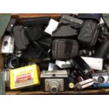 Two boxes of cameras