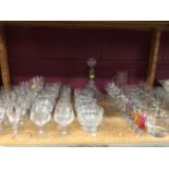 Selection of Stuart cut glassware and other glassware including decanters , jugs and tankards, plus