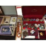 Vintage costume jewellery and coins