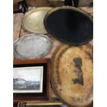 19th century tôle ware tray and various trays