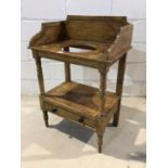 Victorian painted pine two tier washstand with single drawer below