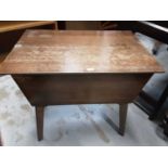 Vintage sewing table with contents