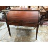 Early 20th century oak writing desk with tambour shutter