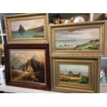 William Jolly - pair of Victorian oils on board in gilt frames - 'Stonehaven' and 'Duncansby Slacks'