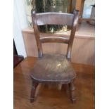 Victorian children's chair with bar back and elm seat, 56.5cm high