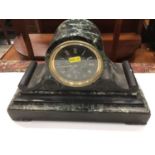 Six Victorian slate mantel clocks
