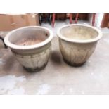 Pair of garden planters, 39cm diameter, 33cm high