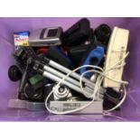 Selection of cameras, cassette players, tripod etc (1 box)