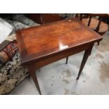 Mahogany card table with parquetry top