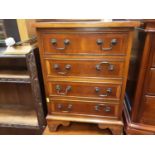 Pair of Reproduction yew wood bedside chest of four drawers, 44.5cm wide, 33.5cm deep, 63cm high