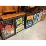 Five framed theatre posters