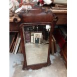19th century mahogany framed Chippendale revival wall mirror