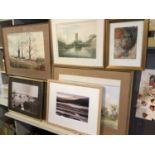 Paul Stafford - four watercolours, together with a collection of miscellaneous pictures and prints
