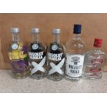 Three bottles of Absolut Vodka 70cl, bottle of Wheatley Vodka 70cl and a bottle of Glen's Vodka 35cl