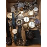 Group various wristwatches, pocket watches and designer sunglasses