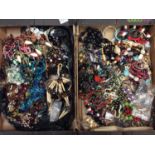 Ten trays of costume jewellery