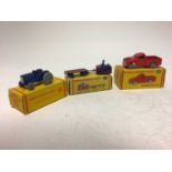 Dinky Dublo Morris Pick Up 065, Ford Prefect 061, Massey Harris Ferguson Tractor 069, Singer Roadste