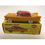 Dinky Plymouth USA taxi No 265, boxed