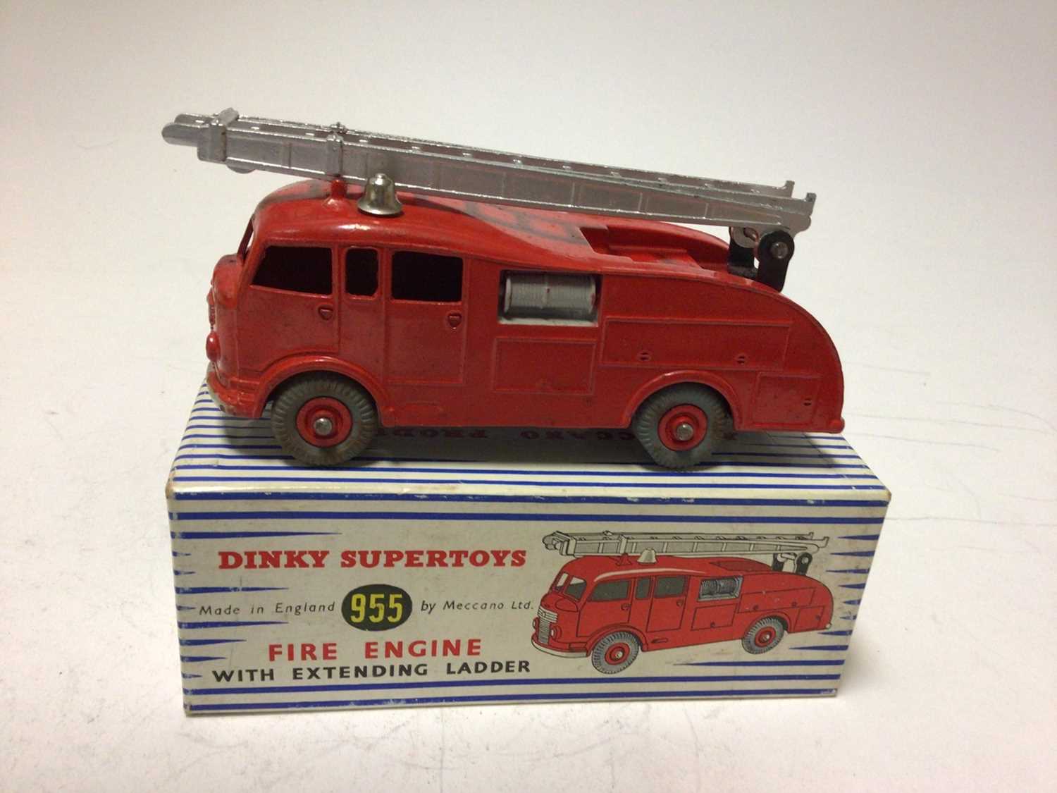 Dinky Supertoys fire engine with extending ladder No. 955 boxed plus Dinky turntable fire escape No. - Image 9 of 14