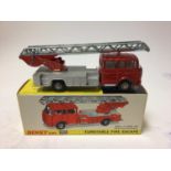 Dinky Supertoys fire engine with extending ladder No. 955 boxed plus Dinky turntable fire escape No.