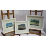 Duncan McCandless (b.1941) three watercolours - Coastal and Rural Landscapes, 14cm x 21cm, 9cm x 16c