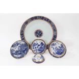 Five pieces of 18th century Chinese blue and white export porcelain