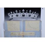 H.R.H. Prince Albert - two important pencil sketch designs for the diamond and sapphire coronet made