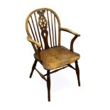 19th century beech and elm Windsor chair