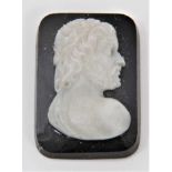 Small 19th century carved cameo hardstone plaque, 2cm high