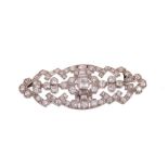 Art Deco diamond plaque brooch