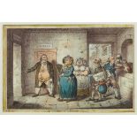 James Gillray (1756-1815) hand coloured etching, An Old Maid on a Journey, published H. Humphrey 180