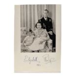 T.R.H.The Princess Elizabeth and The Duke of Edinburgh, charming signed portrait photograph of the y
