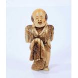 Minkoku, A Japanese ivory netsuke of a man dancing