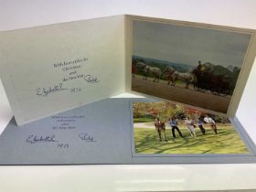 H.M.Queen Elizabeth II and H.R.H.The Duke of Edinburgh, Two signed 1973 and 1974 Christmas cards bot
